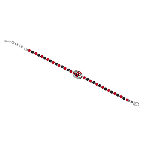 Ac Milan - Bracciale Ufficiale Milan In Acciaio 316L Con Pietre Natura -  Gioielleria Gagliardi